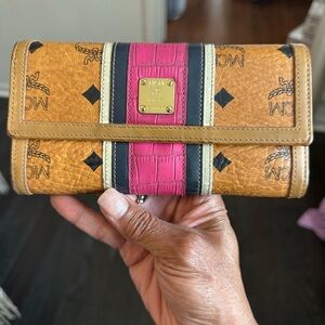 MCM Tan and Pink Women's Wallet